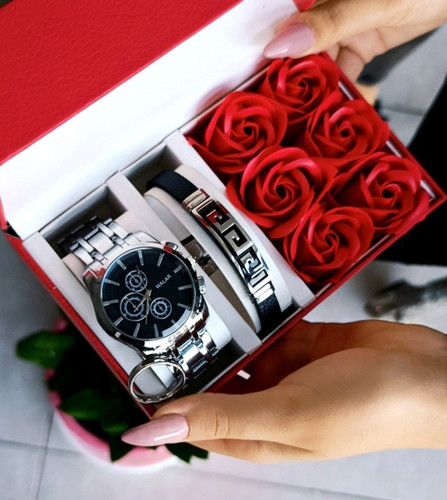 ست ساعت مردانه برند والار اصل ( به همراه دستبند و انگشتر)