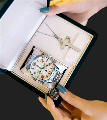 ساعت مچی مردانه برند والار | به همراه گردنبند و انگشتر