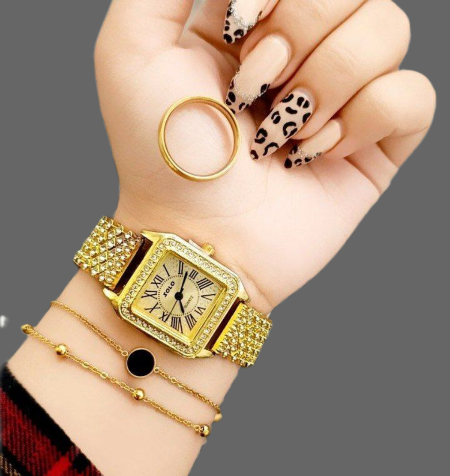 ست ساعت و دستبند زنانه solo به همراه حلقه