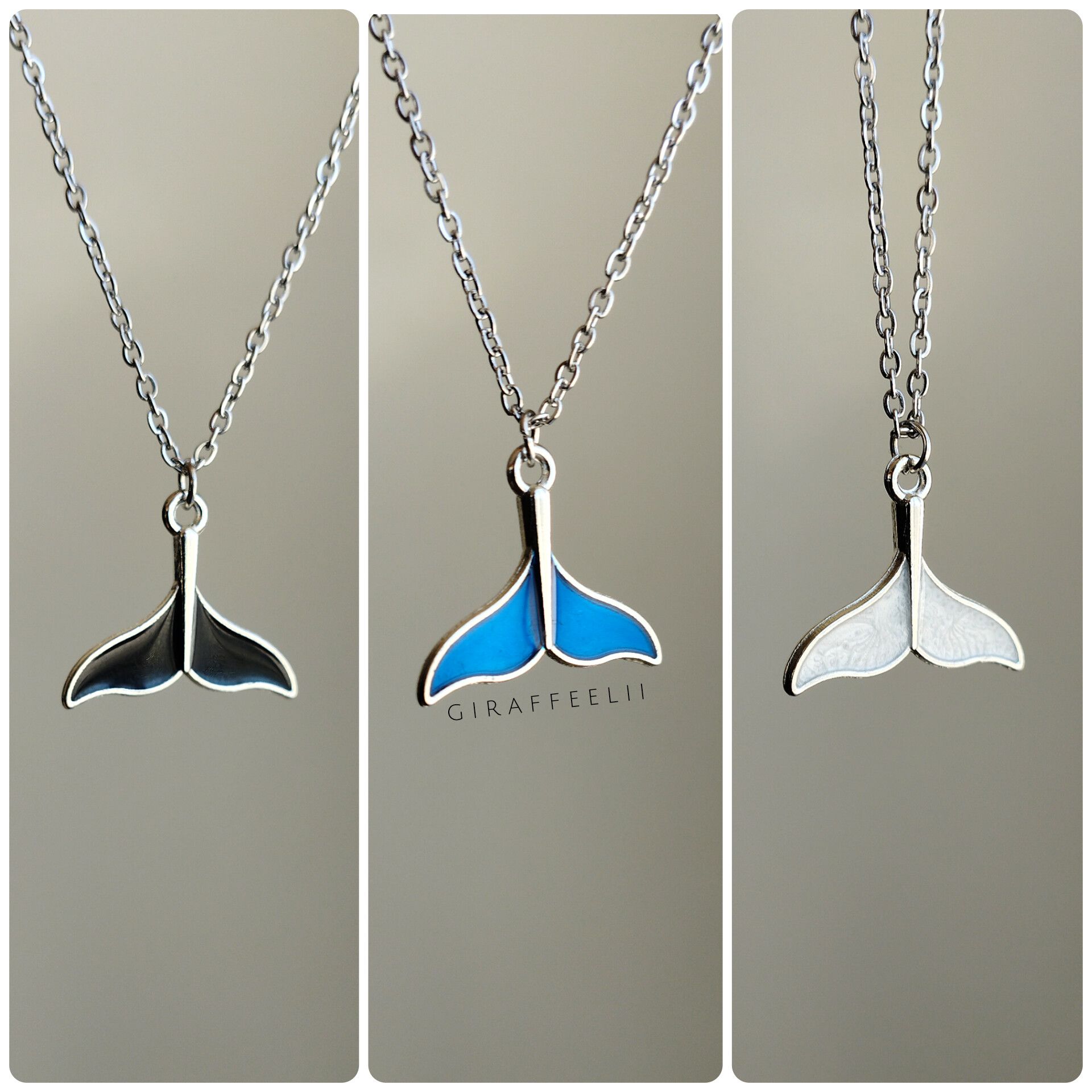 گردنبند دخترانه دم وال | ۳ رنگ‌بندی