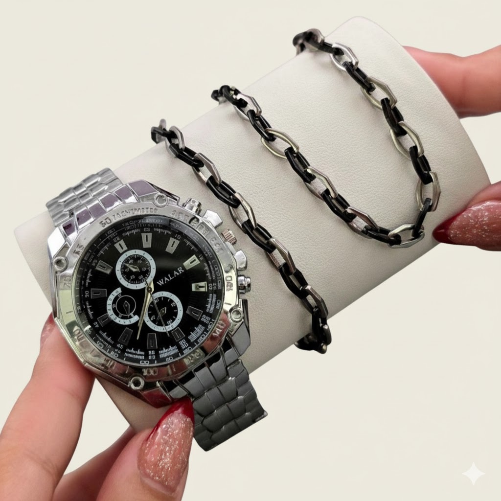 ساعت مردانه والار به همراه نیمست زنجیری
