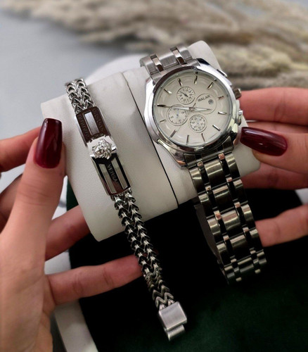 ست ساعت مچی و دستبند مردانه باکیفیت والار