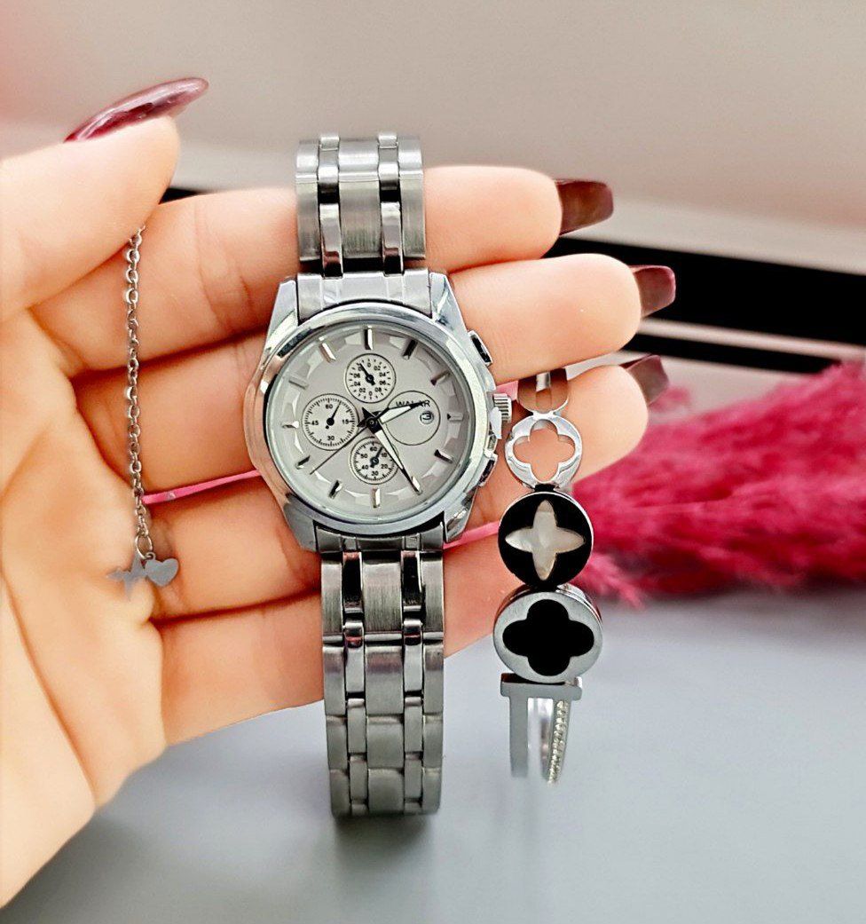 ست ساعت مچی زنانه والار به همراه دستبند و آویز