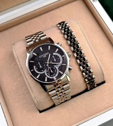 ست ساعت مچی و دستبند مردانه باکیفیت سیتیزن