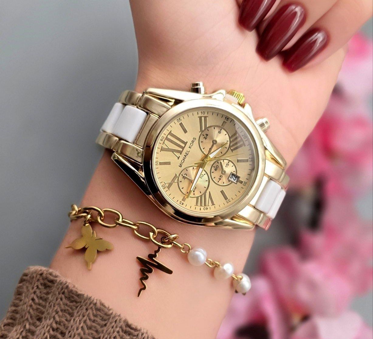 ست ساعت مچی زنانه کورس به همراه دستبند شیک