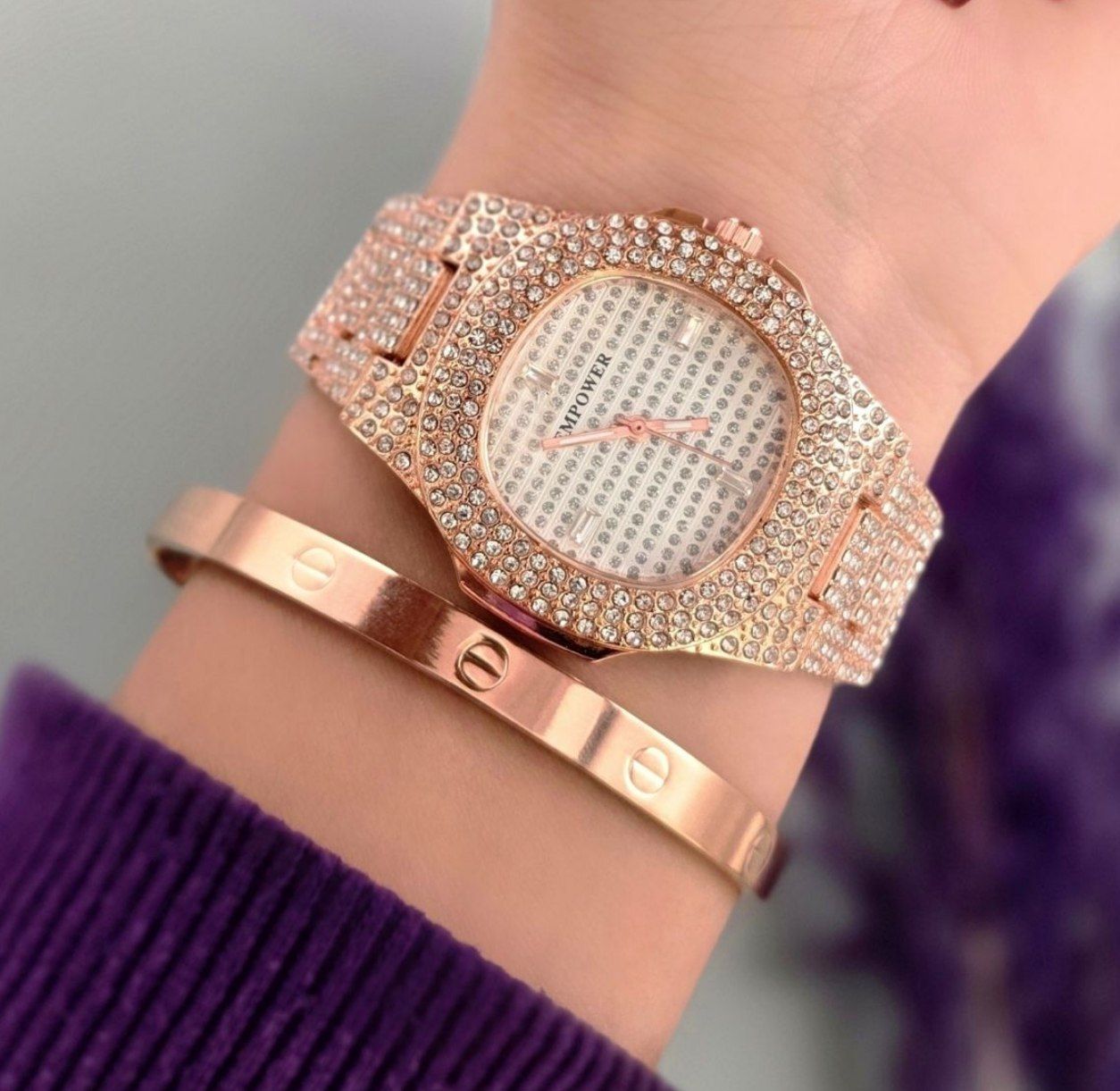 ست ساعت مچی زنانه امپاور به همراه دستبند کارتیر