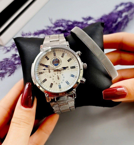 ست ساعت مچی مردانه باکیفیت والار به همراه دستبند حصیری