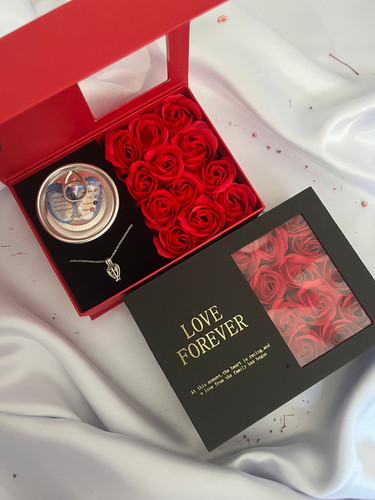 باکس ولنتاین مروارید عشق (با جعبه و گل معطر) | اصل با بهترین قیمت