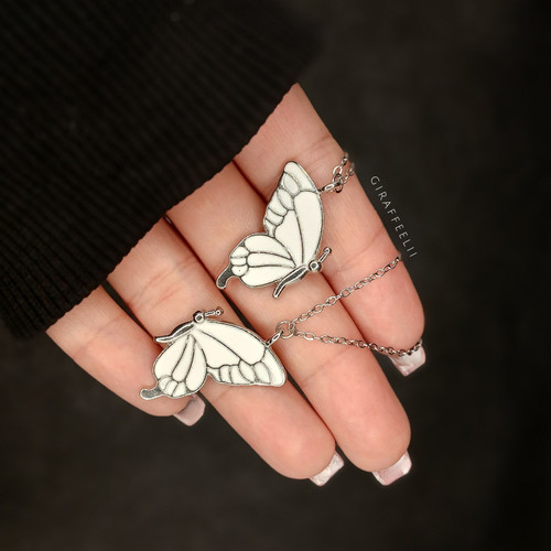 گردنبند ست دوستی مدل پروانه