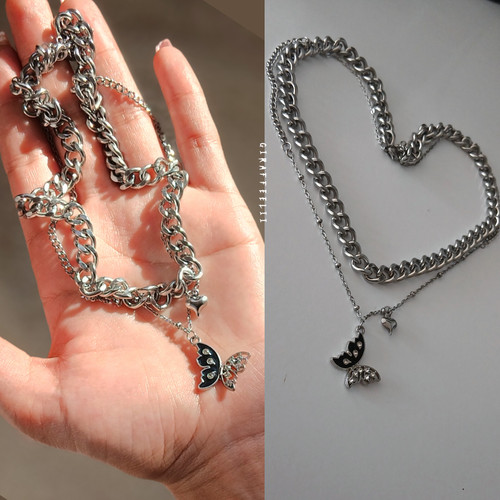 گردنبند دولاین دخترانه پروانه