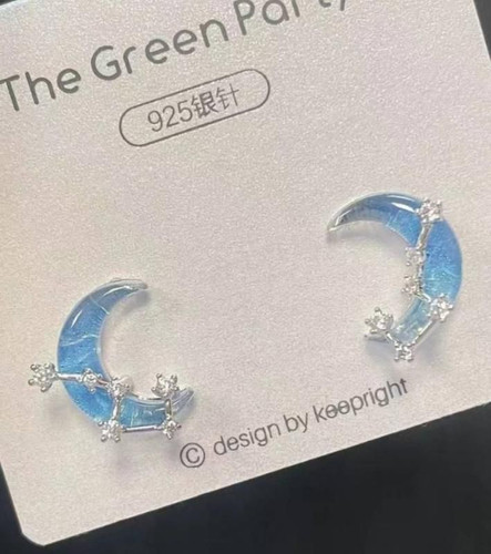 گوشواره دخترانه ماه جواهری 🌙🌠