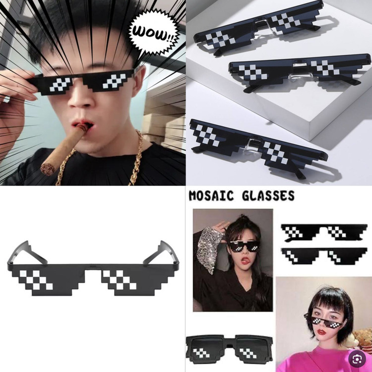 عینک پیکسلی ۸ بیتی مدل تاگ لایف Lorigun Thug Life Glasses
